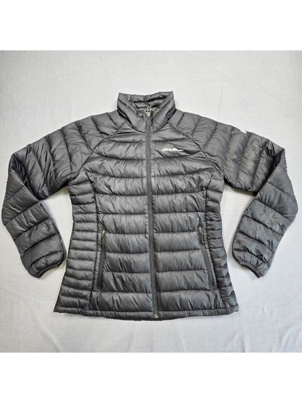 Eddie Bauer Womens Medium Stormdown 800 Down Jacket Black Puffer Coat